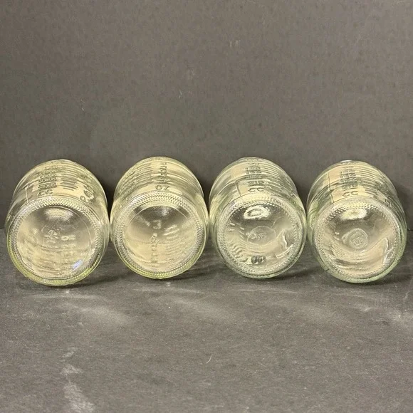 Vintage Glass Baby Bottles ~ Enfamil ~ 8oz~ Set Of 4 ~ Caps Included - Picture 3 of 5
